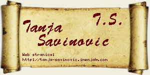 Tanja Savinović vizit kartica